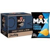 Walkers Max Cheese and Onion | Box of 24 Packets (50g) | Netcrisps