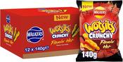 Wotsits Crunchy Sweet &amp; Spicy Flamin' Hot | Box of 12 Packets (140g)  | Netcrisps