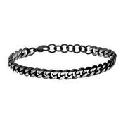Gents Steelwear Stainless Steel Black Flat Curb Bracelet