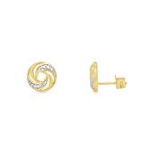 9ct Yellow Gold Diamond Swirl Earrings .03ct image