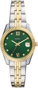 Ladies Two Tone Bracelet Scarlette Fossil Watch In Green