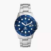 Gents Stainless Steel Fossil Blue Dial &amp; Bezel Watch
