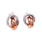 Sterling Silver + Rose Plated Large Double Swirl Earring image