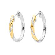 Sterling Silver and Gold Plated CZ Hoop Earrings image