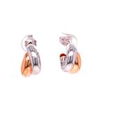 Sterling Silver &amp; Rose Plated Double Loop Earring image