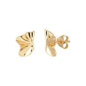Sterling Silver Gold Plated Ruffle Stud Earrings image