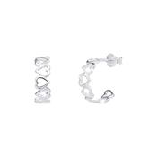 Sterling Silver Open Heart Huggie Earrings