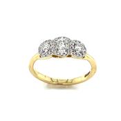 9CT ROUND BRILLIANT HALO 3 STONE DIAMOND RING .50CT image
