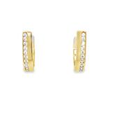 9ct Yellow Gold CZ and Polished Huggy Hoop image