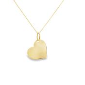 9ct Yellow Gold Plain Heart Pendant