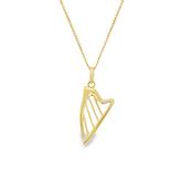 9ct Yellow Gold Open Harp Pendant image