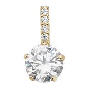 9ct CZ 9mm Solitaire Pendant image