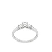 Platinum Three Stone Round Brilliant Diamond Ring .50ct image