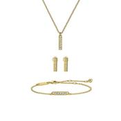 Ted Baker Minni CZ Bar Necklet Earring and Bracelet Set