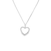 9ct White Gold CZ Open Heart Pendant image