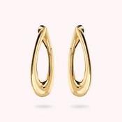 Bronzallure Gold Plated Oval Twist Hoop Earrings image