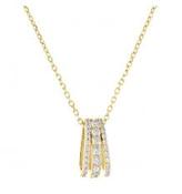 Bronzallure Gold Plated 3 Line Cubic Zirconia Pendant image