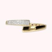 Bronzallure Gold Plated Polished &amp; Pave Wrap Bangle