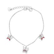 Sterling Silver Multicolour Butterfly Bracelet