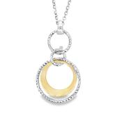 Sterling Silver and Gold Plated Diamond Cut Hoop Necklet