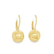 Sterling Silver Gold Plated German Wire Ball Drop Earring image