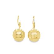 Sterling Silver Gold Plated German Wire Ball Drop Earring image
