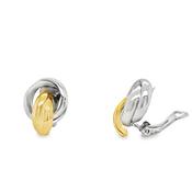 Sterling Silver and Gold Plated Double Swirl Clip-On Earrings image