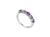 Sterling Silver Five Stone Amethyst Eternity Ring image