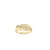 9ct Cubic Zirconia Polished &amp; Pave Wrap Ring