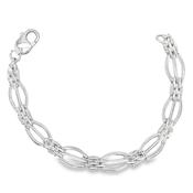 Sterling Silver Curved Gate Bracelet 7.5"