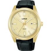 Gents Lorus Gold Dial Black Strap Watch image