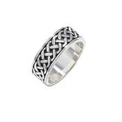Sterling Silver Celtic Enamel 8mm Gents Ring
