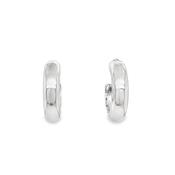 Sterling Silver Polished 15mm Half Hoop Hinge Earrings image