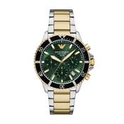 Gents Armani Green Dial Tachymeter Chronograph