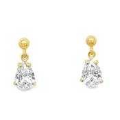 9ct CZ Pear Drop Earrings image