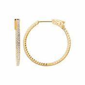 Burren 18ct Gold Plated Madonna Stone Set Hoop Earrings image