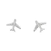 Sterling Silver CZ Plane Earrings image