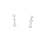 Sterling Silver 3 CZ Drop Earring image
