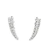 Sterling Silver CZ Tapered Drop Earrings image