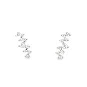 Sterling Silver CZ Climber Earrings image