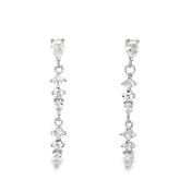 Sterling Silver Multi CZ Drop Earrings image