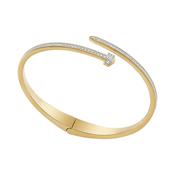 Sterling Silver Gold Plated CZ Nail Bangle image