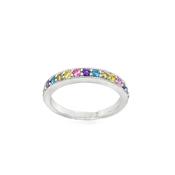 Sterling Silver CZ Multicolour Band image
