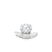 Sterling Silver CZ Oval Offset Wave Ring image