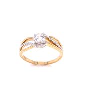 9ct Open Twist Shoulder Solitaire Cubic Zirconia Dress Ring image