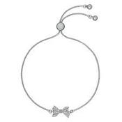 Ted Baker Silver Plated Barset CZ Bow Adjustable Bracelet