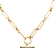 Burren 18ct Gold Plated Two of Hearts T-Bar Necklet