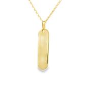 9ct 20mm Vertical Bar Pendant With Rounded Edge