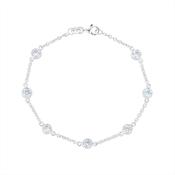 Sterling Silver CZ Rubover Scatter Stone Bracelet