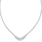 Sterling Silver Graduated CZ Tennis Necklet
